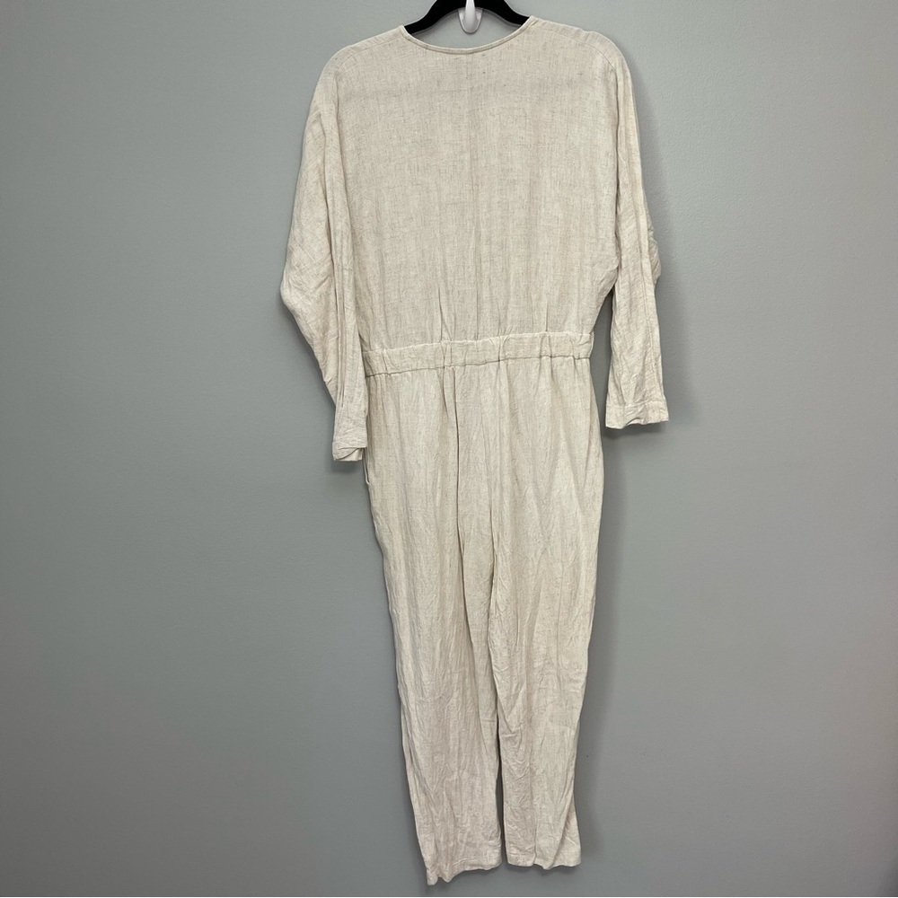 Asos Design Linen Elastic Waist Button Front Jump… - image 4